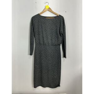 Womans Ann Taylor Gray Black Long Sleeve Lined Pencil Dress Size 0